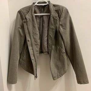 Torrid | Grey Faux Leather Jacket